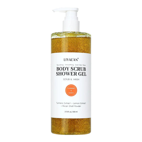 Scrub Shower Gel Turmeric Kojic Acid Even Skin Tone Smooth Exfoliating Moisturizing Soothing Body Wash Body Care Cleansing Bath
