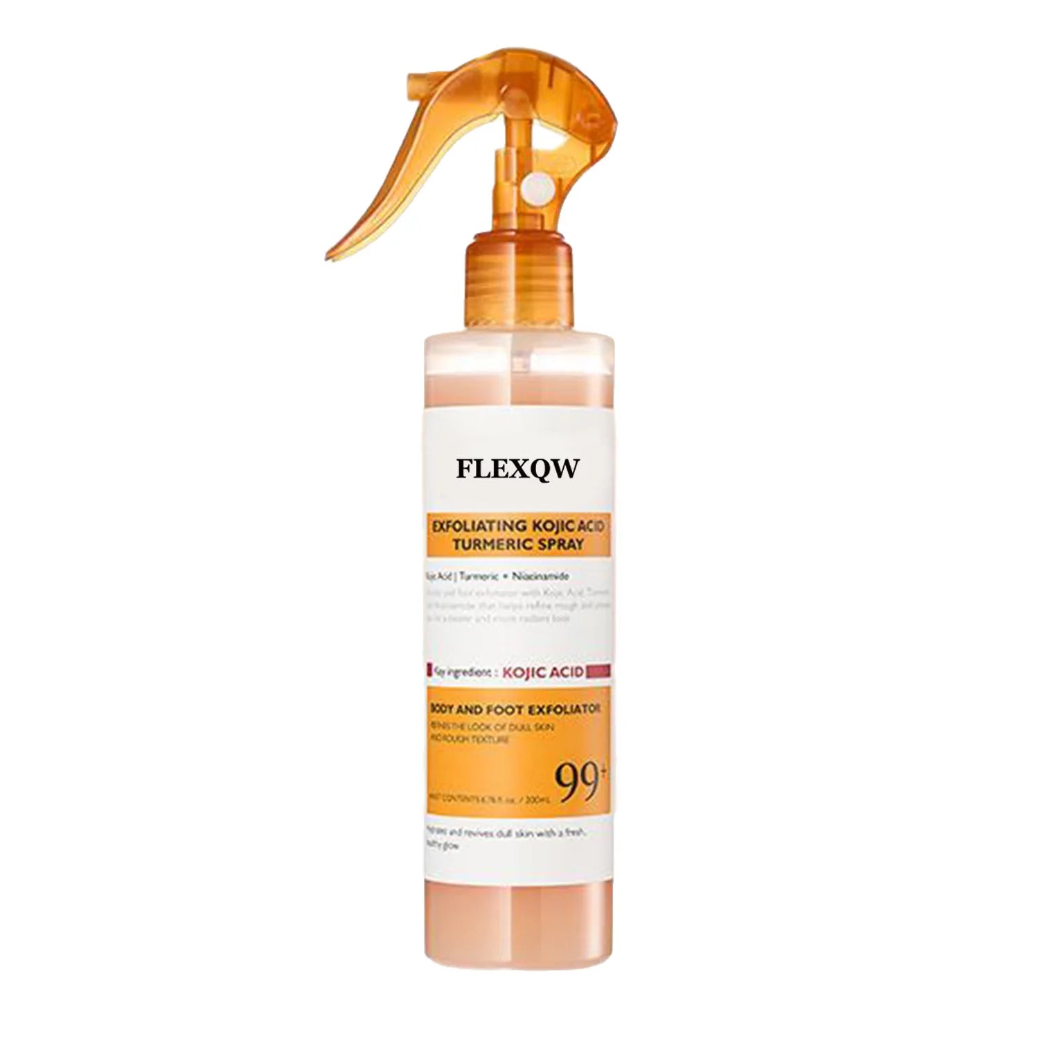 Turmeric and Kojic Acid Essential Oil Body Spray Exfoliation Moisturizing Brightening Smoothing Body and Foot Skin Care 200ml